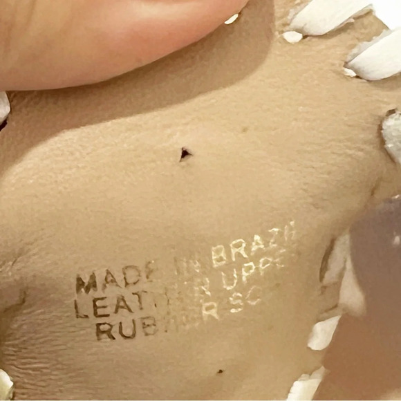 Jack Rogers Cream Leather Whipstitch Wedge Sandals Size 9 Vacation‎ Cruise Beach - Picture 3 of 6